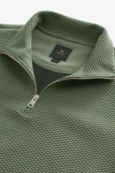 Next Kapuzensweatshirt Premium strukturiertes RV-Sweatshirt mit Kapuze Grün/Dunkelgrün/Hellgrün