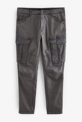 Next Slim Fit Cargohose mit Stretch und Reißverschluss Khaki/Dunkelgrau/Grau/Braun/Dunkelgrün