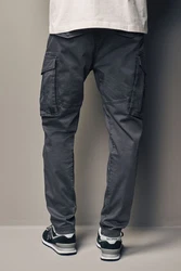 Next Slim Fit Cargohose mit Stretch und Reißverschluss Khaki/Dunkelgrau/Grau/Braun/Dunkelgrün