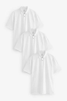 Next Poloshirt im 3er-Pack Weiß/Dunkelblau/Grau