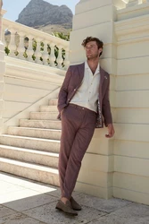 Next Anzughose aus Leinenmix Dunkelrot/Lila/Bordeaux/Rosa/Braun