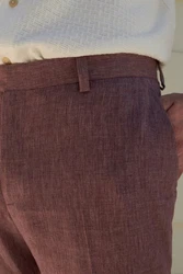 Next Anzughose aus Leinenmix Dunkelrot/Lila/Bordeaux/Rosa/Braun