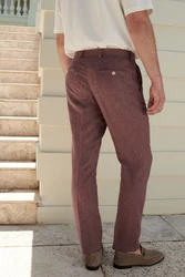Next Anzughose aus Leinenmix Dunkelrot/Lila/Bordeaux/Rosa/Braun