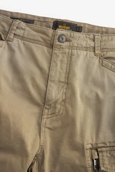 Next Cargohose Slim Fit Stretch-Cargohose mit Zierreißverschluss Khaki/Dunkelgrün