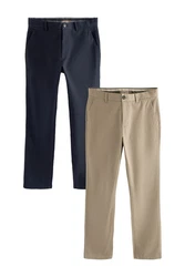 Next Chinohose Slim Fit Chinohose (2-tlg) Khaki/Beige