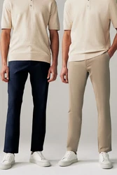 Next Chinohose Slim Fit Chinohose (2-tlg) Khaki/Beige