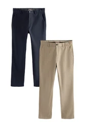 Next Chinohose Slim Fit Chinohose (2-tlg) Khaki/Beige