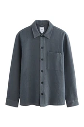 Langarmhemd Langrmelige strukturierte Hemdjacke (1-tlg)