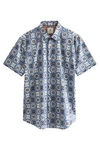 Next Kurzarmhemd Regular Fit mit Print Blau/Hellblau/Pastell