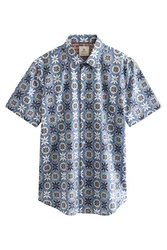 Next Kurzarmhemd Regular Fit mit Print Blau/Hellblau/Pastell