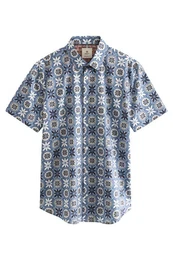 Kurzarmhemd Regular Fit Kurzarmhemd mit Print (1-tlg)