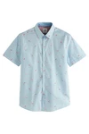 Next Kurzarmhemd Regular Fit mit Print Blau/Hellblau/Pastell