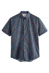 Next Kurzarmhemd Regular Fit mit Print Hellblau/Blau