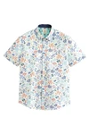 Next Kurzarmhemd Regular Fit mit Print Blau/Mischfarben/Hellblau/Weiß