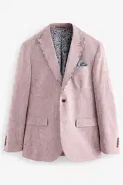 Leinensakko Leinen-Blazer im Slim Fit mit Besatz (1-tlg)