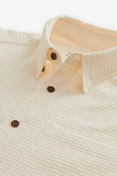 Next Langarmhemd mit Waffelstruktur Gelb/Khaki/Beige/Weiß/Orange