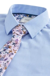 Next Businesshemd Festliches Hemd mit Krawatten im Set Fliederfarben/Hellblau/Blau