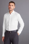 Next Stretch-Jeans Hemd mit Besatz-Ausfschlagmanschette (1-tlg) Weiß/Creme