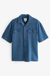 Jeanshemd Denimhemd mit kurzen rmeln und zwei Taschen (1-tlg)