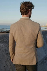Next Sakko Nova Fides Slim Fit aus italienischem Stoff Khaki/Beige/Braun