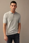 Next Polokragenpullover Regular Fit Kurzarm-Poloshirt Grau/Khaki/Beige/Braun