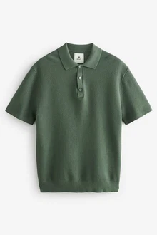 Next Polokragenpullover Regular Fit Kurzarm-Poloshirt