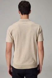 Next Gestricktes Polo-Shirt Khaki/Beige/Braun