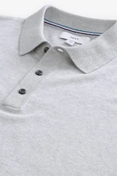 Next Gestricktes Polo-Shirt Grau/Hellgrau
