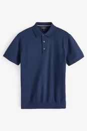 Polokragenpullover Slim Fit Poloshirt aus Strick (1-tlg)