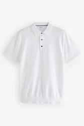 Next Polokragenpullover Slim Fit Poloshirt Weiß/Grau/Creme/Hellblau