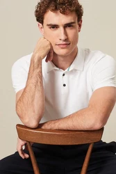 Next Polokragenpullover Slim Fit Poloshirt Weiß/Grau/Creme/Hellblau