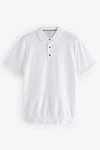 Next Polokragenpullover Slim Fit Poloshirt Weiß/Grau/Creme/Hellblau