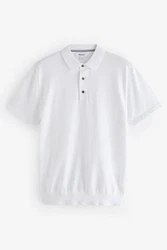 Next Polokragenpullover Slim Fit Poloshirt Weiß/Grau/Creme/Hellblau