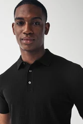 Next Polokragenpullover Slim Fit Poloshirt Schwarz