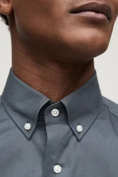 Next Button-down-Oxfordhemd Grau/Blau/Dunkelblau/Dunkelgrau