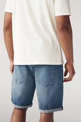Next Jeansshorts Straight Fit Blau/Hellblau/Grau