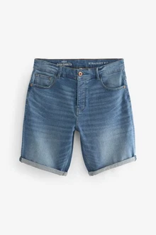Next Jeansshorts Straight Fit Blau/Hellblau/Grau