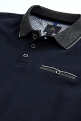 Next Polohemd mit elegantem Kragen Dunkelblau/Blau