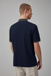 Next Polohemd mit elegantem Kragen Dunkelblau/Blau