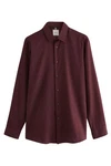 Next Langarmhemd Pflegeleichtes Slim Fit Hemd mit Struktur Dunkelrot/Bordeaux/Rot