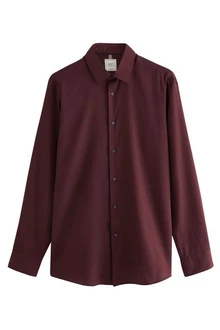 Next Langarmhemd Pflegeleichtes Slim Fit Hemd mit Struktur Dunkelrot/Bordeaux/Rot Next Langarmhemd Pflegeleichtes Slim Fit Hemd mit Struktur Dunkelrot/Bordeaux/Rot