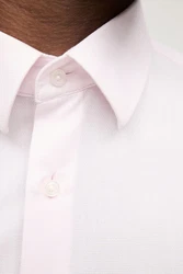 Next Langarmhemd Pflegeleichtes Slim Fit Hemd mit Struktur Weiß/Rosa/Creme