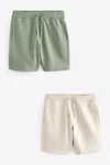Next Sweatshorts Jersey-Shorts (2-tlg) Khaki/Hellgrün/Dunkelgrün