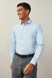 Next Langarmhemd Hellblau/Blau