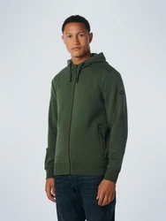 NO EXCESS Langarmshirt Hooded Full Zipper Dunkelgrün/Grün