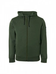 NO EXCESS Langarmshirt Hooded Full Zipper Dunkelgrün/Grün