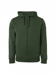 Langarmshirt Sweater Hooded Full Zipper Double Layer Jacquard Stretch