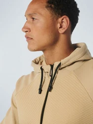 NO EXCESS Langarmshirt Hooded Full Zipper Beige/Khaki