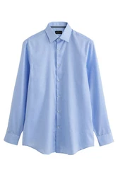 Next Stretch-Jeans Strukturiertes Signature Hemd mit Sportmanschetten Hellblau/Blau/Dunkelblau