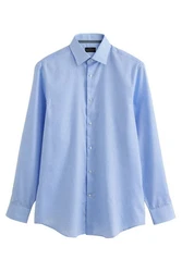 Next Stretch-Jeans Strukturiertes Signature Hemd mit Sportmanschetten Hellblau/Blau/Dunkelblau